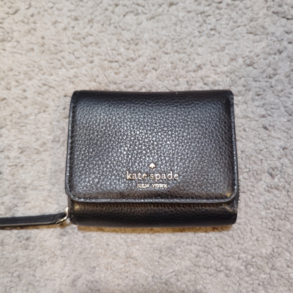 Kate Spade Black Textured Leather Wallet